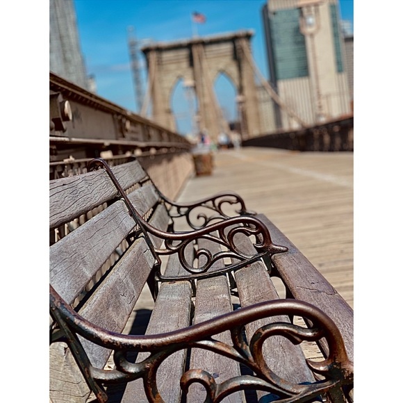 Other - Bench on the Brooklyn Bridge 5” x 7” matted photo